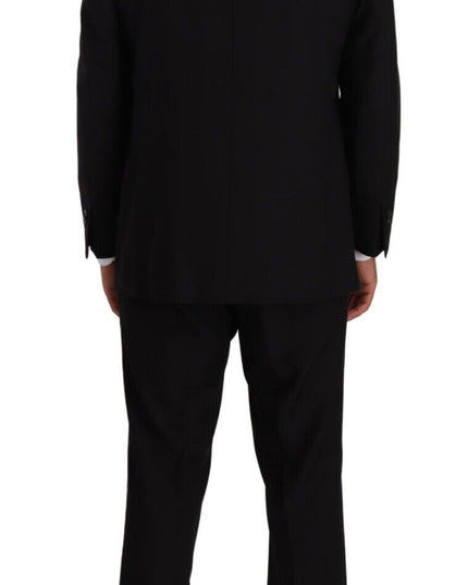 Domenico Tagliente Black Polyester Single Breasted Formal Suit