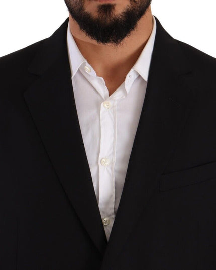 Domenico Tagliente Black Polyester Single Breasted Formal Suit