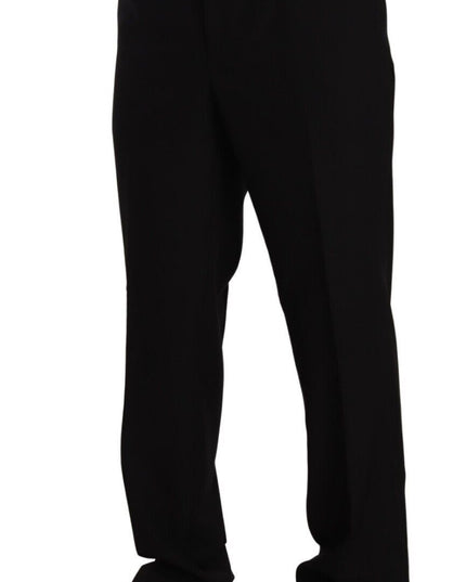 Domenico Tagliente Black Polyester Single Breasted Formal Suit