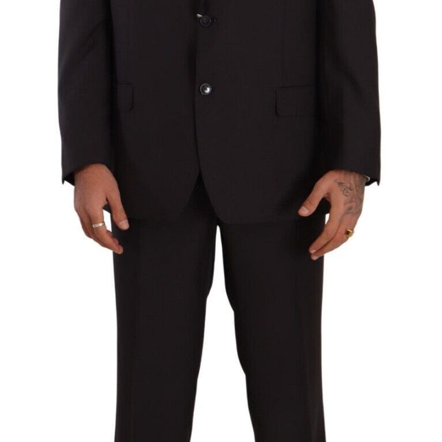 Domenico Tagliente Gray Polyester Single Breasted Formal Suit