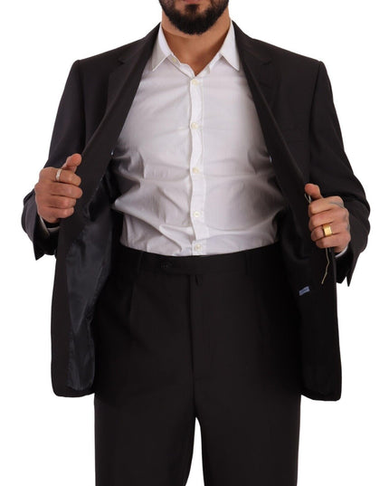 Domenico Tagliente Gray Polyester Single Breasted Formal Suit