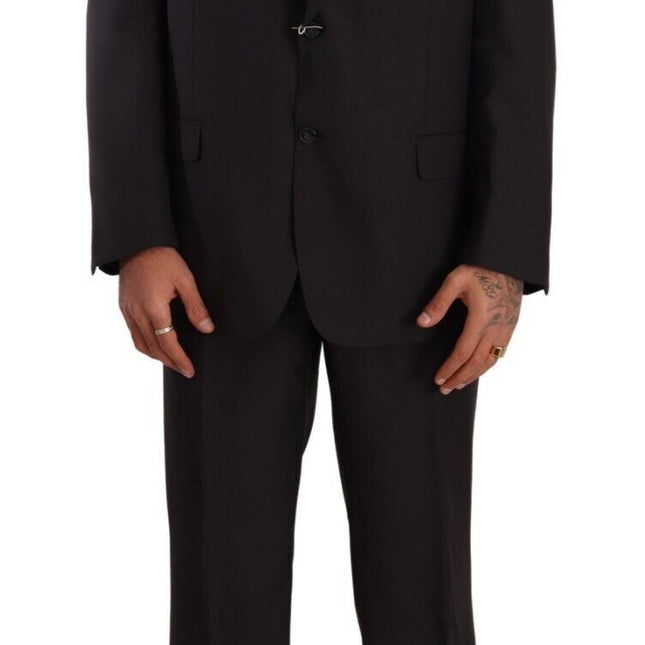 Domenico Tagliente Gray Polyester Single Breasted Formal Suit