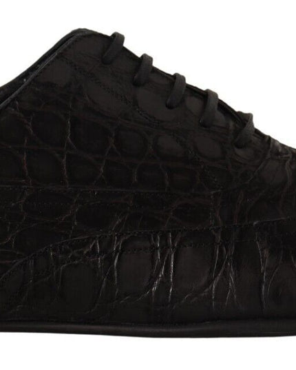 Dolce & Gabbana Black Caiman Leather Mens Oxford Shoes