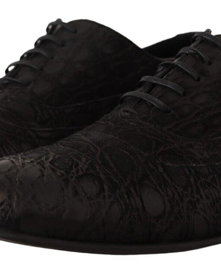 Dolce & Gabbana Black Caiman Leather Mens Oxford Shoes