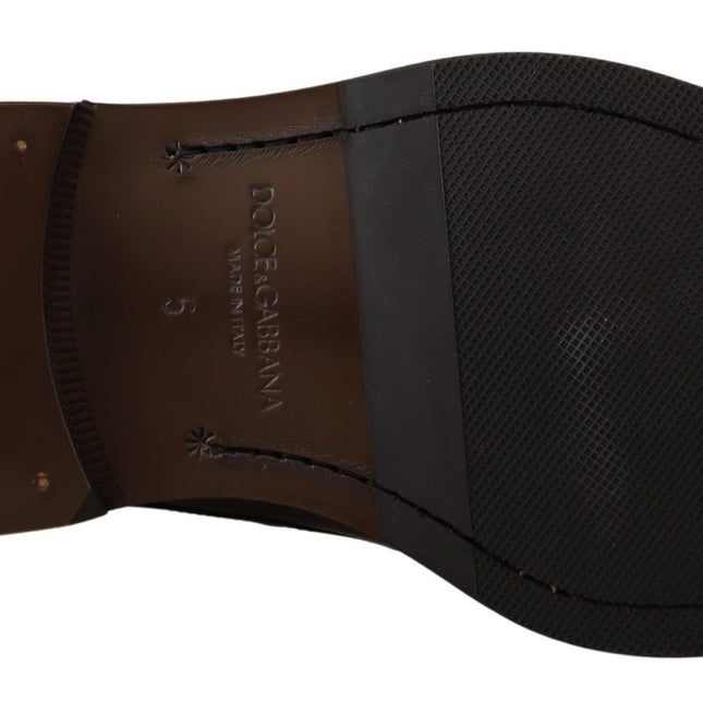 Dolce & Gabbana Black Leather Dress Formal Derby Shoes