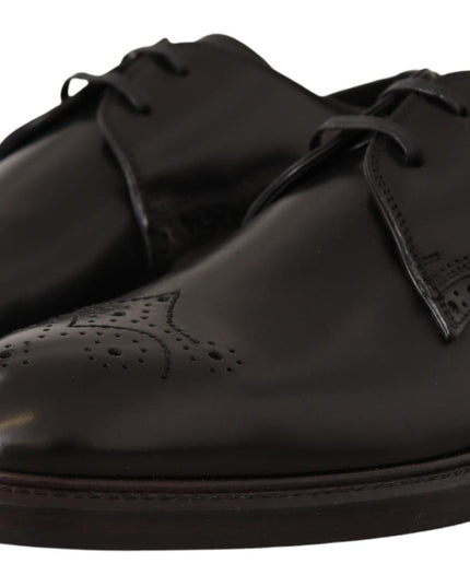 Dolce & Gabbana Black Leather Dress Formal Derby Shoes
