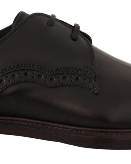 Dolce & Gabbana Black Leather Dress Formal Derby Shoes