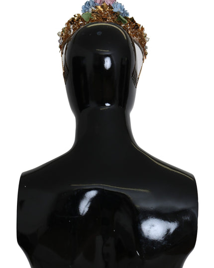 Dolce & Gabbana Gold Crystal Purple Hortensia Headband Crown Diadem
