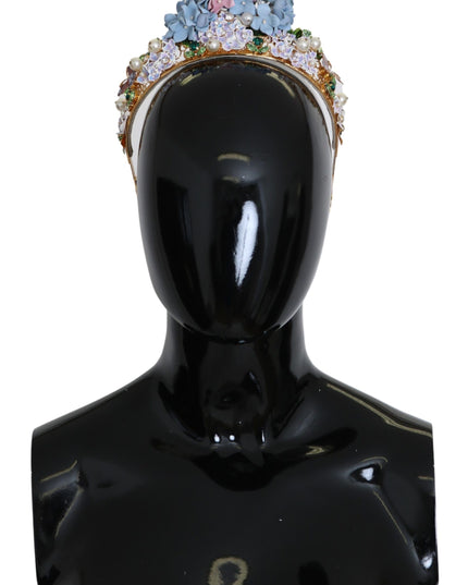 Dolce & Gabbana Gold Crystal Purple Hortensia Headband Crown Diadem