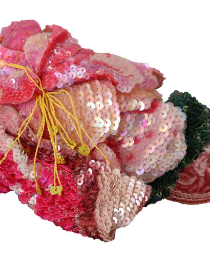 Dolce & Gabbana Multicolor Sequined Lurex Black Hair Headband