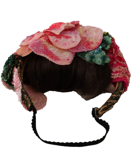 Dolce & Gabbana Multicolor Sequined Lurex Black Hair Headband