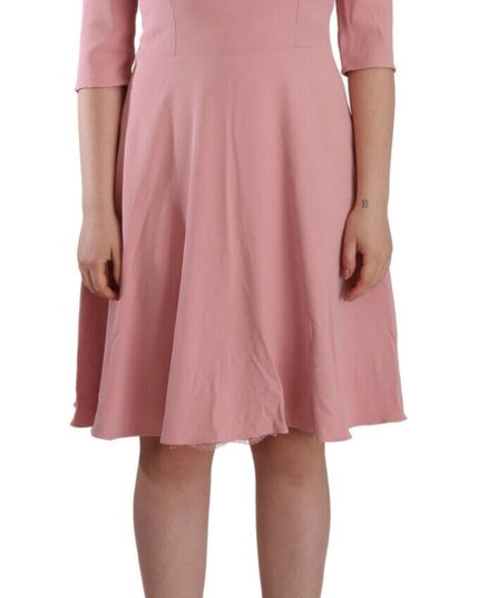 Dolce & Gabbana Pink 3/4 Sleeves Viscose Blend A-line Dress