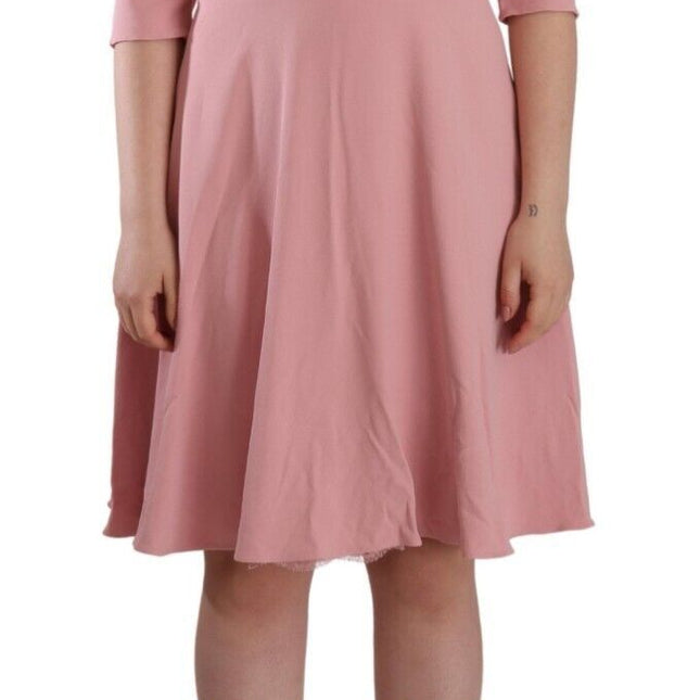 Dolce & Gabbana Pink 3/4 Sleeves Viscose Blend A-line Dress