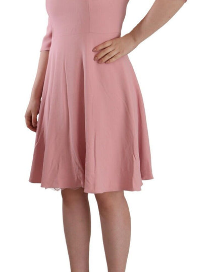 Dolce & Gabbana Pink 3/4 Sleeves Viscose Blend A-line Dress