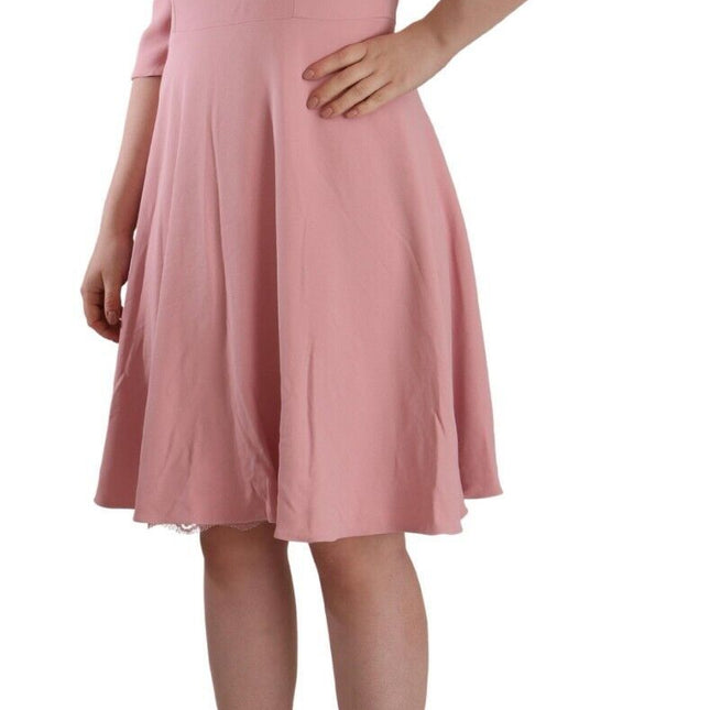Dolce & Gabbana Pink 3/4 Sleeves Viscose Blend A-line Dress