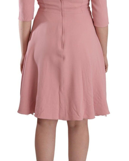 Dolce & Gabbana Pink 3/4 Sleeves Viscose Blend A-line Dress