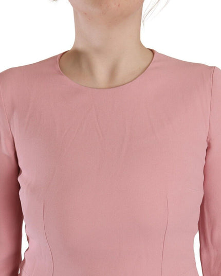 Dolce & Gabbana Pink 3/4 Sleeves Viscose Blend A-line Dress