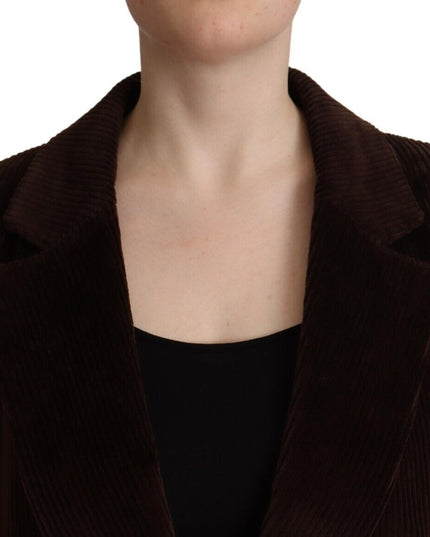 Dolce & Gabbana Bordeaux Corduroy Cotton Blazer Oversized Jacket