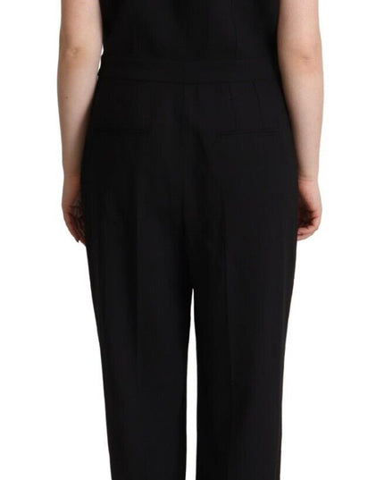 Dolce & Gabbana Black Wool Blend Sleeveless Jumpsuit Dress