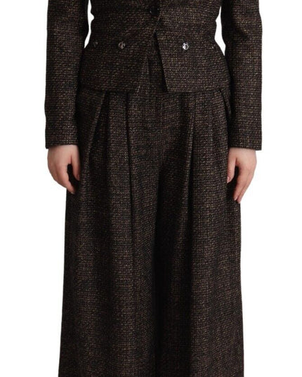 Dolce & Gabbana Dark Brown Wool Single Breasted 2 Pc Jacket Pants
