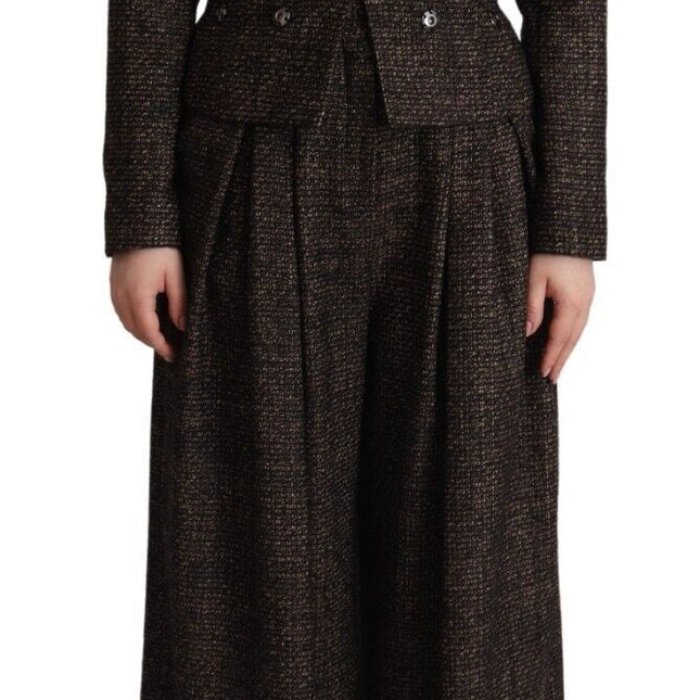 Dolce & Gabbana Dark Brown Wool Single Breasted 2 Pc Jacket Pants