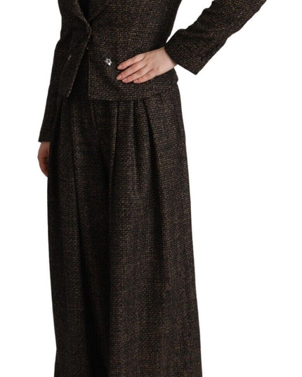 Dolce & Gabbana Dark Brown Wool Single Breasted 2 Pc Jacket Pants