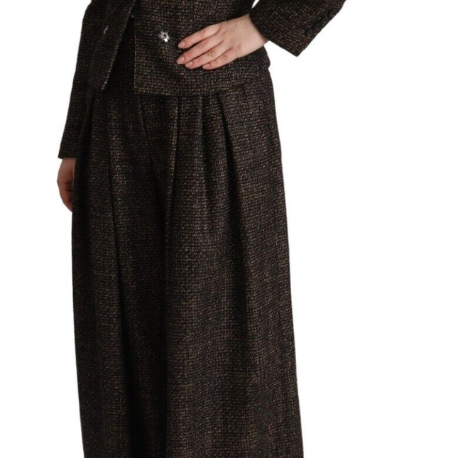 Dolce & Gabbana Dark Brown Wool Single Breasted 2 Pc Jacket Pants