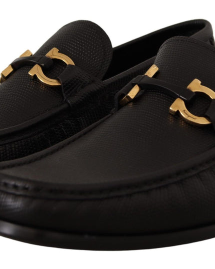 Salvatore Ferragamo Elegant Black Calf Leather Loafers