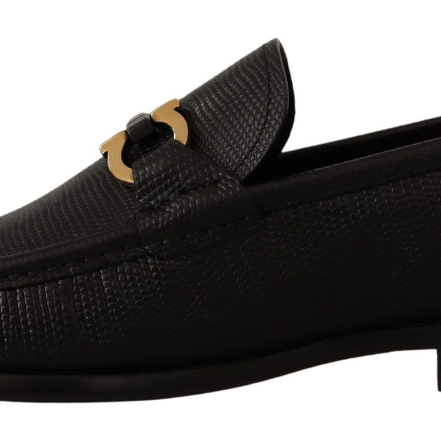 Salvatore Ferragamo Elegant Black Calf Leather Loafers