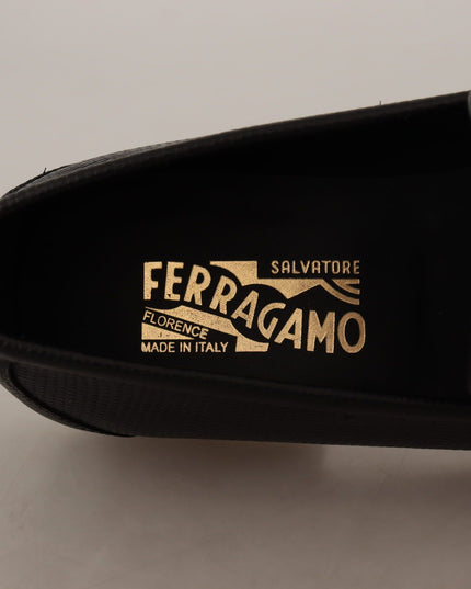 Salvatore Ferragamo Elegant Black Calf Leather Loafers