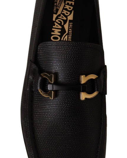 Salvatore Ferragamo Elegant Black Calf Leather Loafers