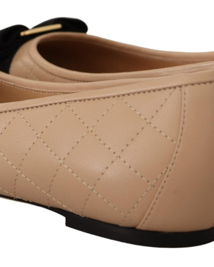 Salvatore Ferragamo Elegant Quilted Leather Flats - Chic Dual-Tone Design