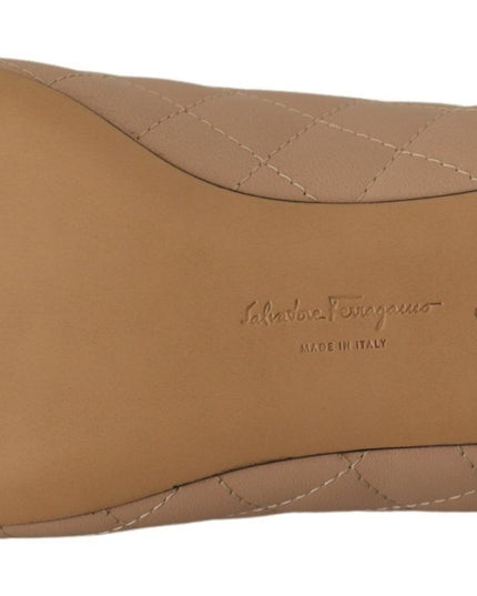 Salvatore Ferragamo Elegant Quilted Leather Flats - Chic Dual-Tone Design