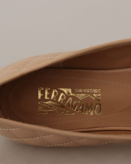 Salvatore Ferragamo Elegant Quilted Leather Flats - Chic Dual-Tone Design