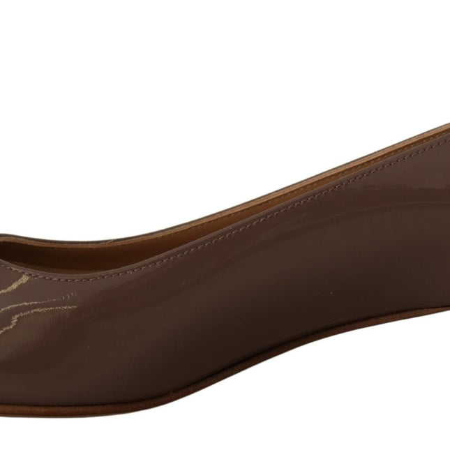 Salvatore Ferragamo Elegant Caraway Brown Pumps with Vara Bow