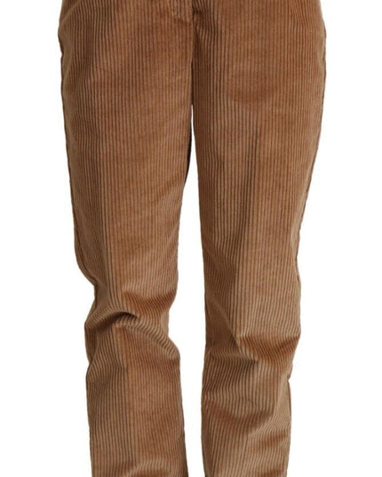 Dolce & Gabbana Brown Cotton Corduroy High Waist Skinny Pants