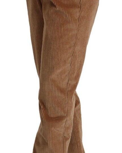 Dolce & Gabbana Brown Cotton Corduroy High Waist Skinny Pants