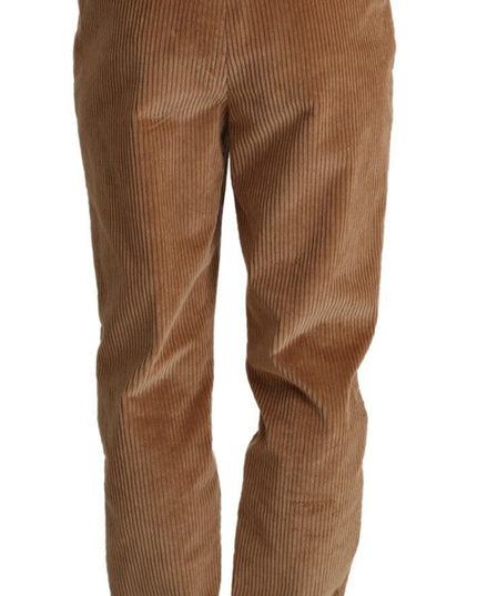 Dolce & Gabbana Brown Cotton Corduroy High Waist Skinny Pants