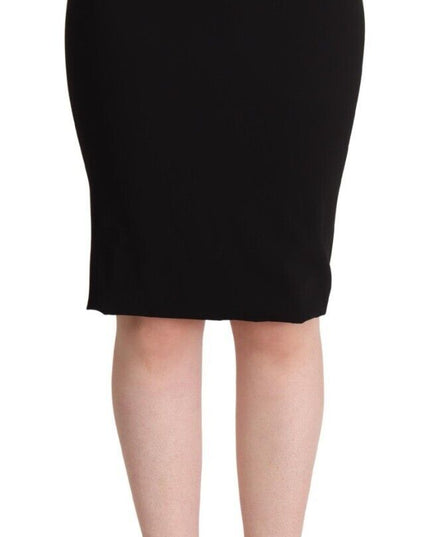 Dolce & Gabbana Black High Waist Knee Length Pencil Cut Skirt