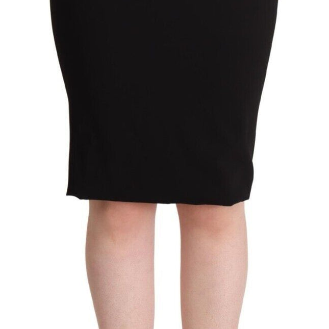 Dolce & Gabbana Black High Waist Knee Length Pencil Cut Skirt