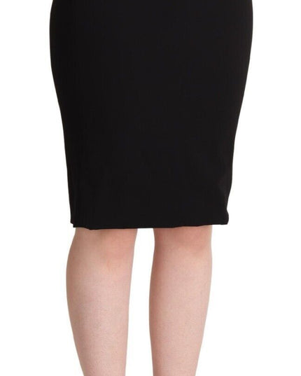 Dolce & Gabbana Black High Waist Knee Length Pencil Cut Skirt