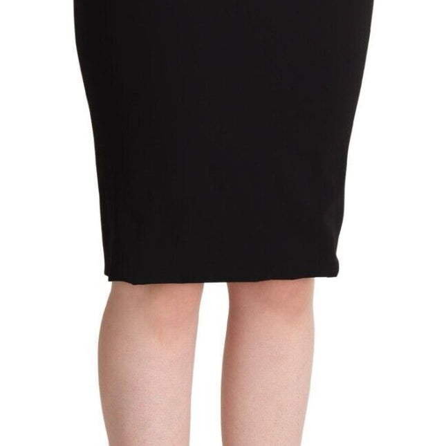 Dolce & Gabbana Black High Waist Knee Length Pencil Cut Skirt