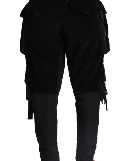 Dolce & Gabbana Black Cotton Skinny Corduroy Cargo Pants