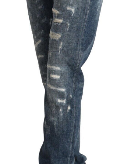 Dolce & Gabbana Blue Distressed Denim BOYFRIEND Skinny Jeans