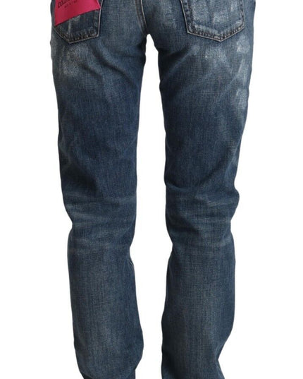 Dolce & Gabbana Blue Distressed Denim BOYFRIEND Skinny Jeans