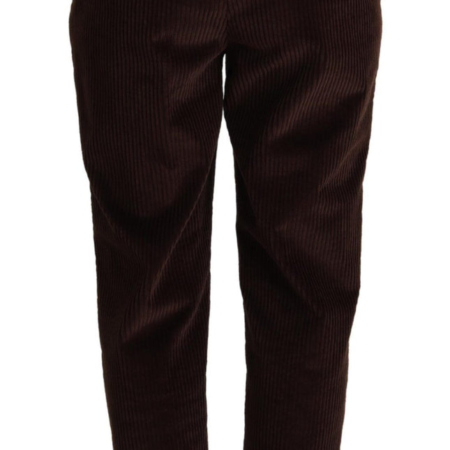 Dolce & Gabbana Bordeaux Corduroy Cotton Trouser Tapered Pants