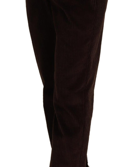 Dolce & Gabbana Bordeaux Corduroy Cotton Trouser Tapered Pants