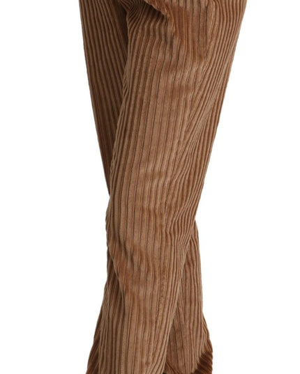 Dolce & Gabbana Brown Corduroy Cotton Trouser Tapered Pants