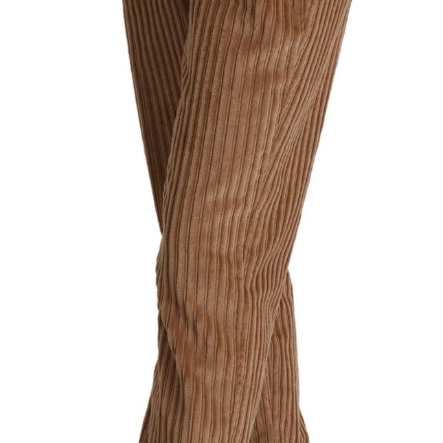 Dolce & Gabbana Brown Corduroy Cotton Trouser Tapered Pants