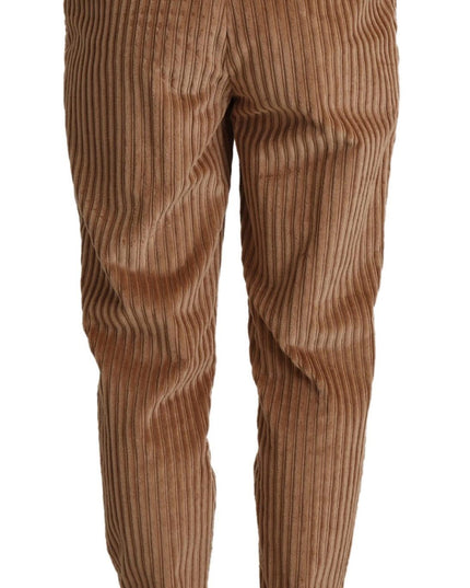 Dolce & Gabbana Brown Corduroy Cotton Trouser Tapered Pants